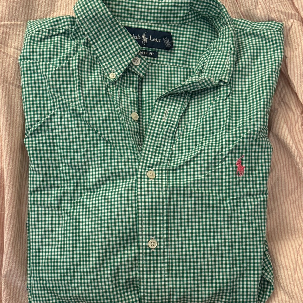 Ralph Lauren Green Gingham Men's Shirt